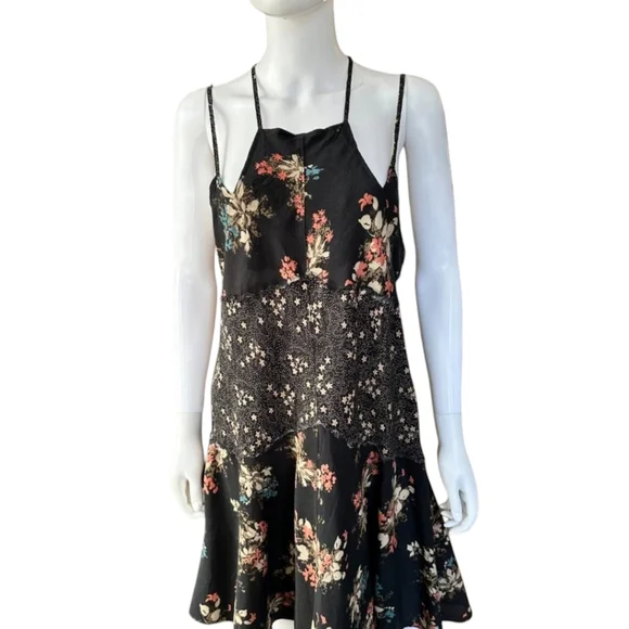 Free People Floral Black Dress Size Small - Picture 4 of 5